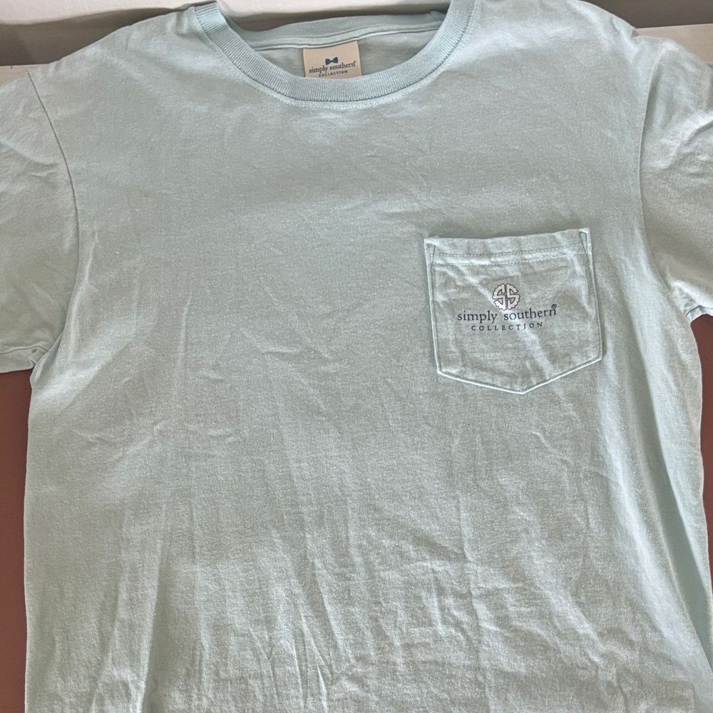 Simply Southern Mint Green Tee with Pocket